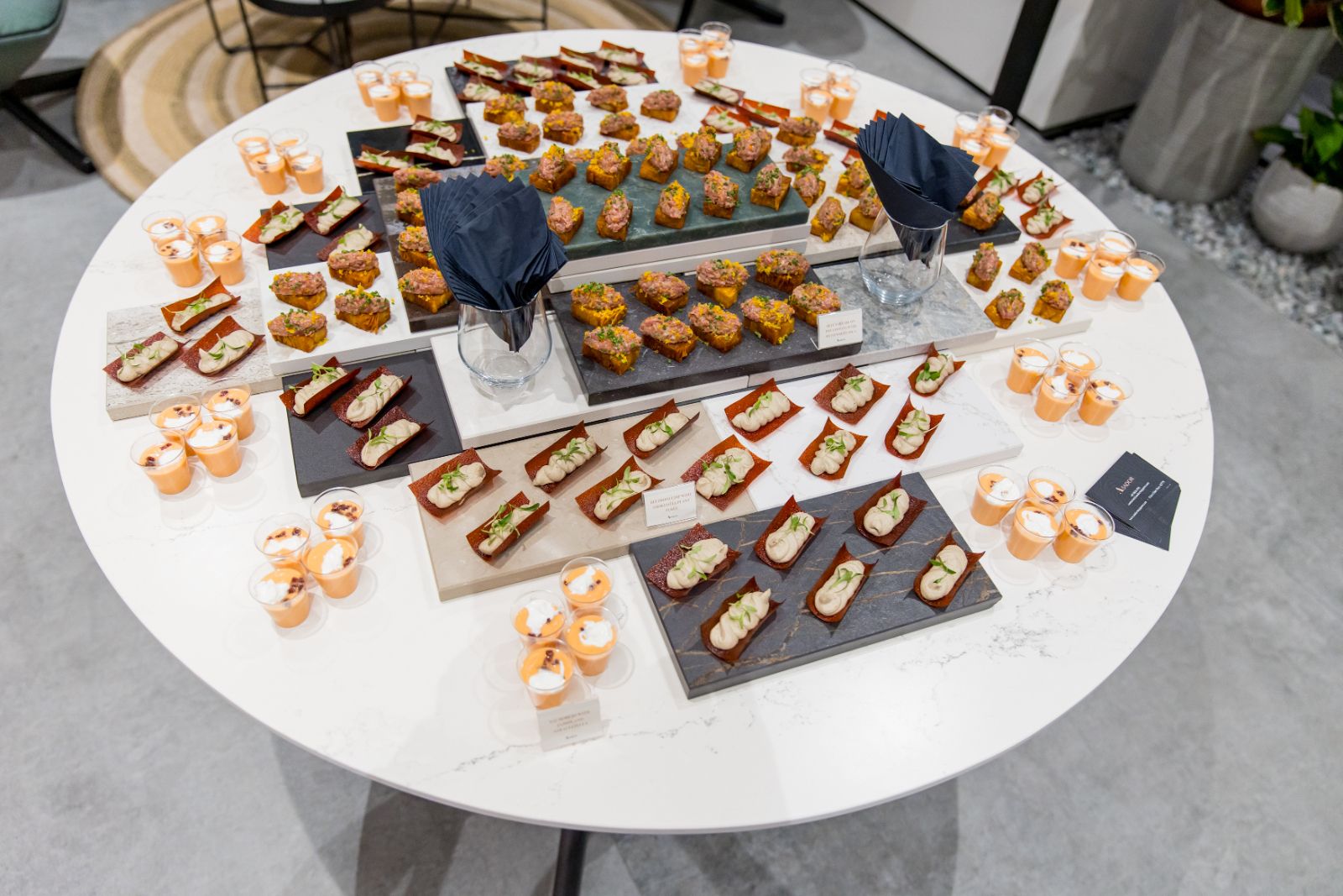 A savoury spread of canapés