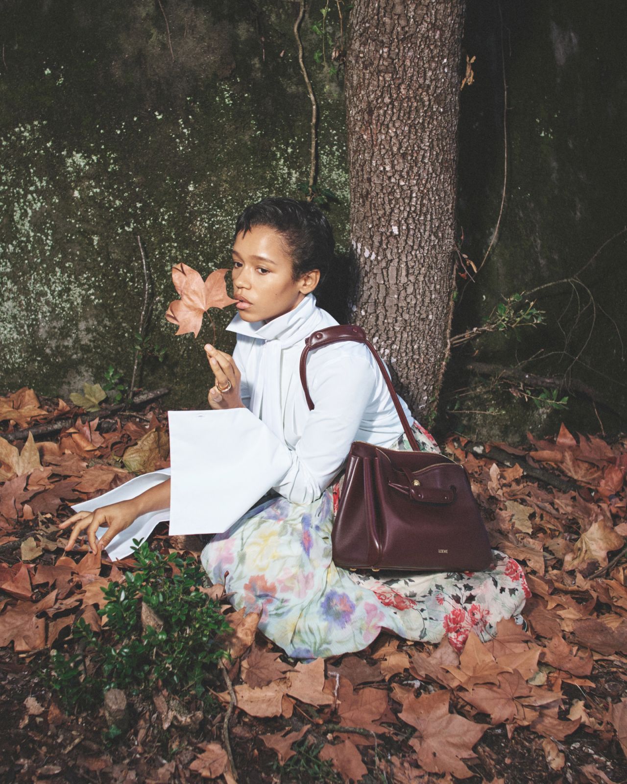Canadian actor Taylor Russell stars in Loewe’s spring/summer 2025 campaign donning the Madrid bag (Photo: David Sims/Loewe)