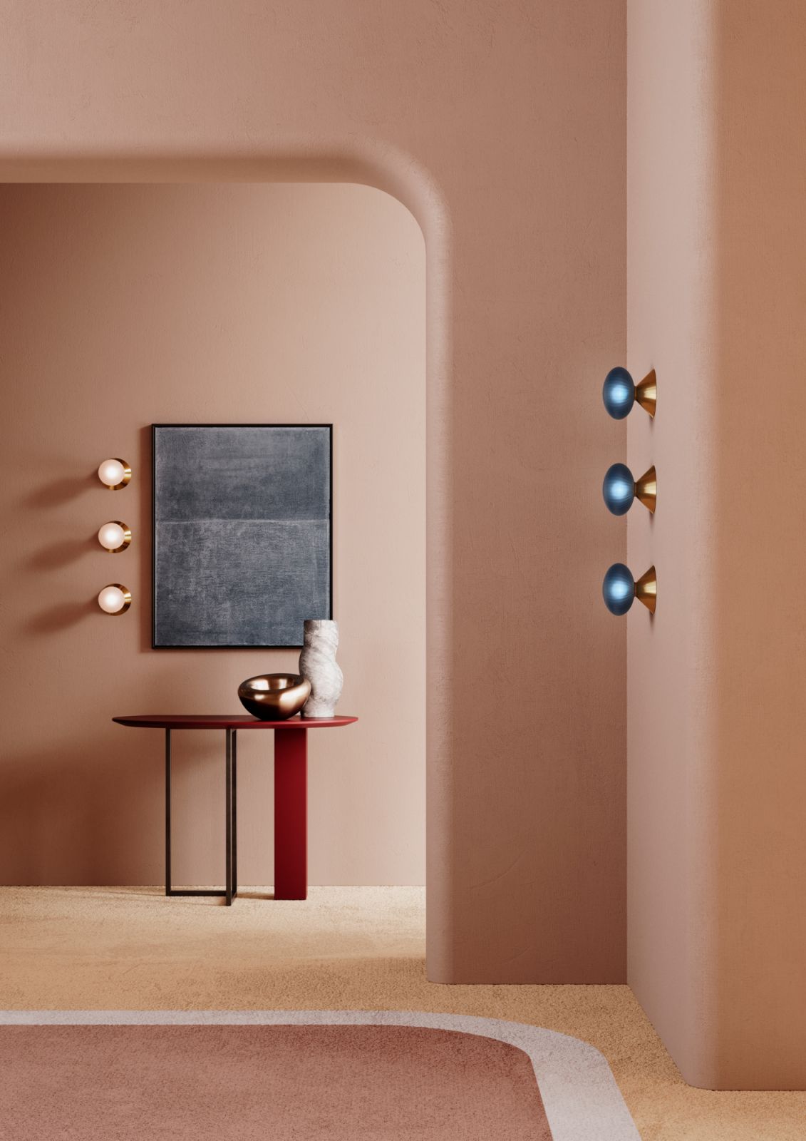 Sklo’s Peak wall sconce in a soothing residential environment