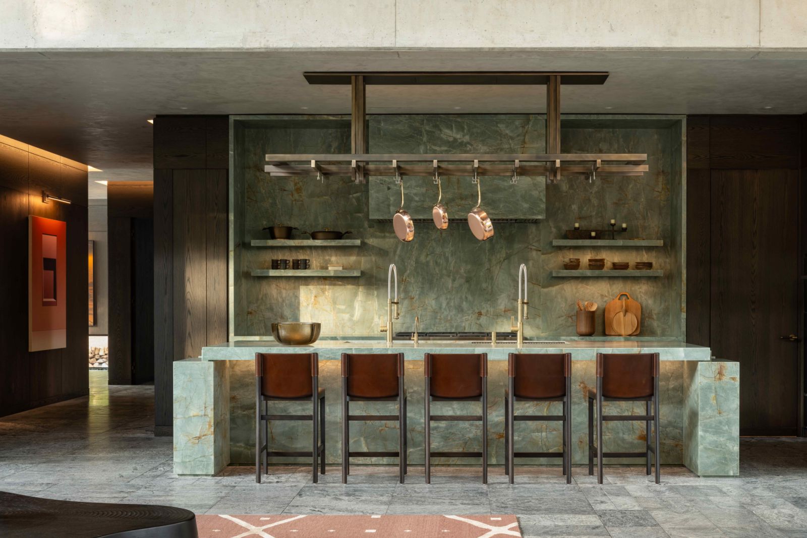 The kitchen area with soapstone cladding native to Ontario