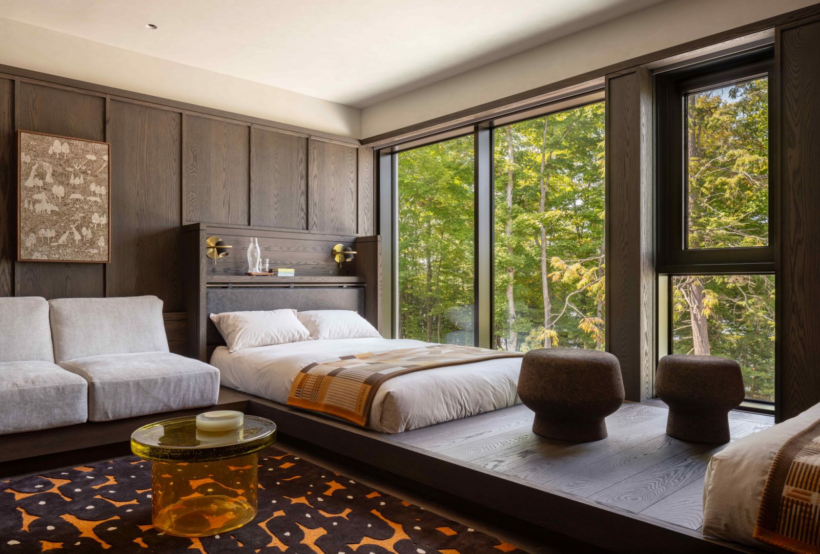 The colour palette of each bedroom drew inspiration from the seasonal variations in Eastern Ontario