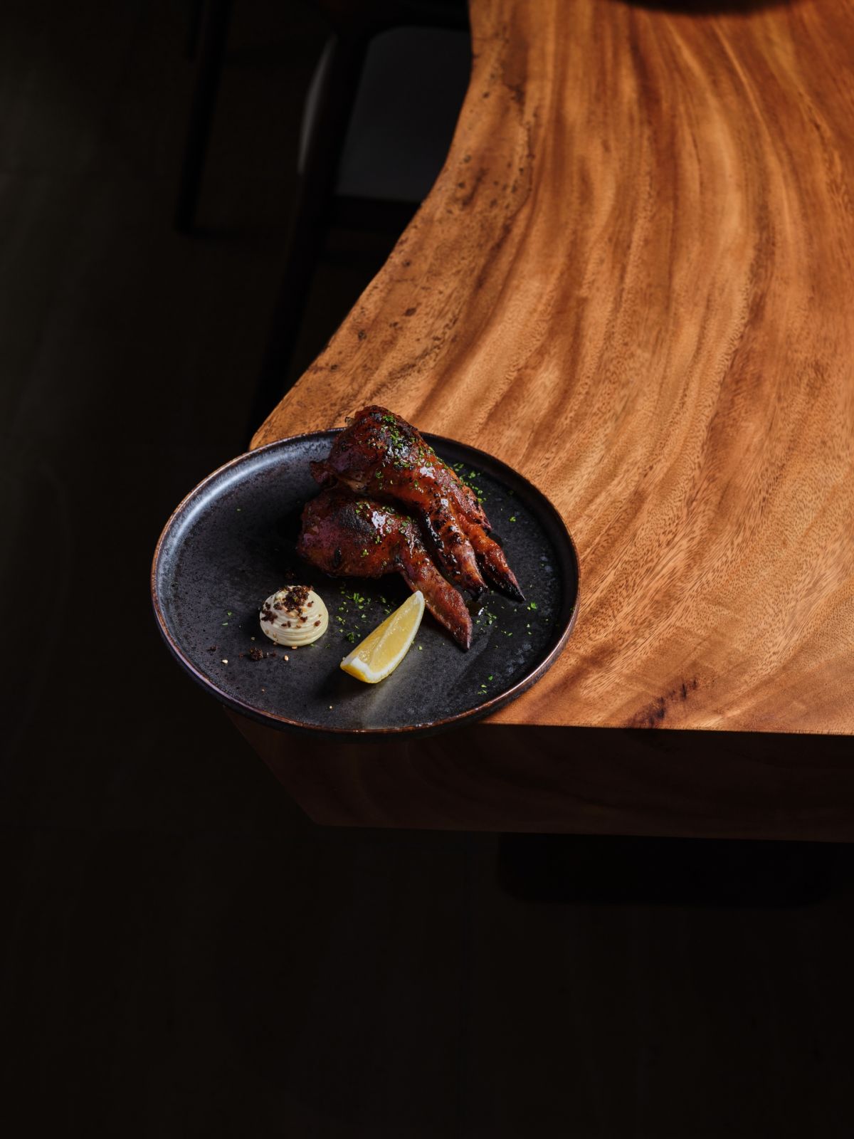 Juniper by Josh Boutwood - Chicken wings, koshihikari rice, shiso