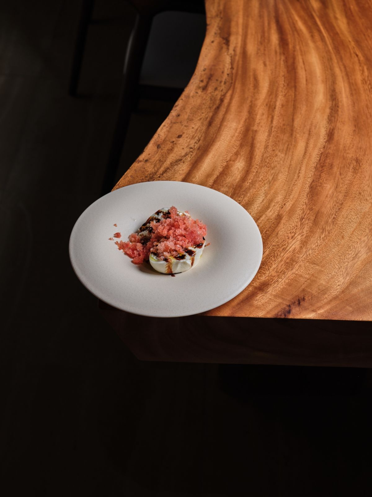 Juniper by Josh Boutwood - Fresh burrata, heirloom tomato & balsamic vinegar
