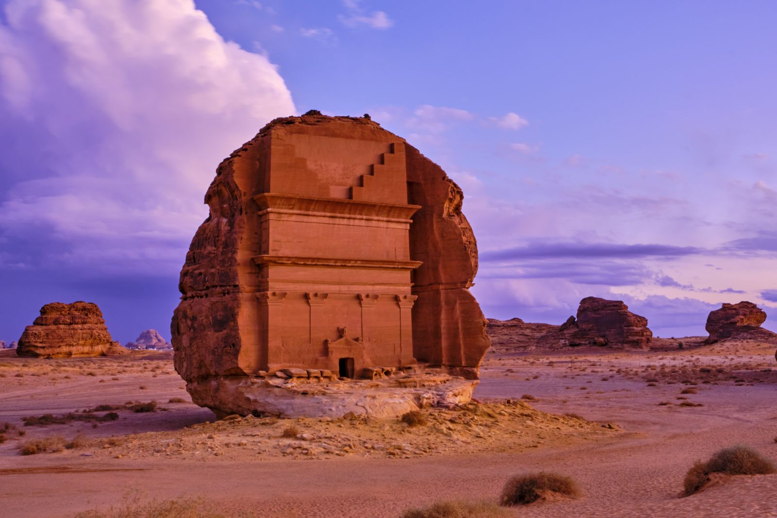 Saudi Arabia, Al Madinah Region, AlUla or Al Ula, Nabatean Tomb In Hegra (Madain Saleh) Archaeologic Site, Lihyan tomb or Qasr Al Farid