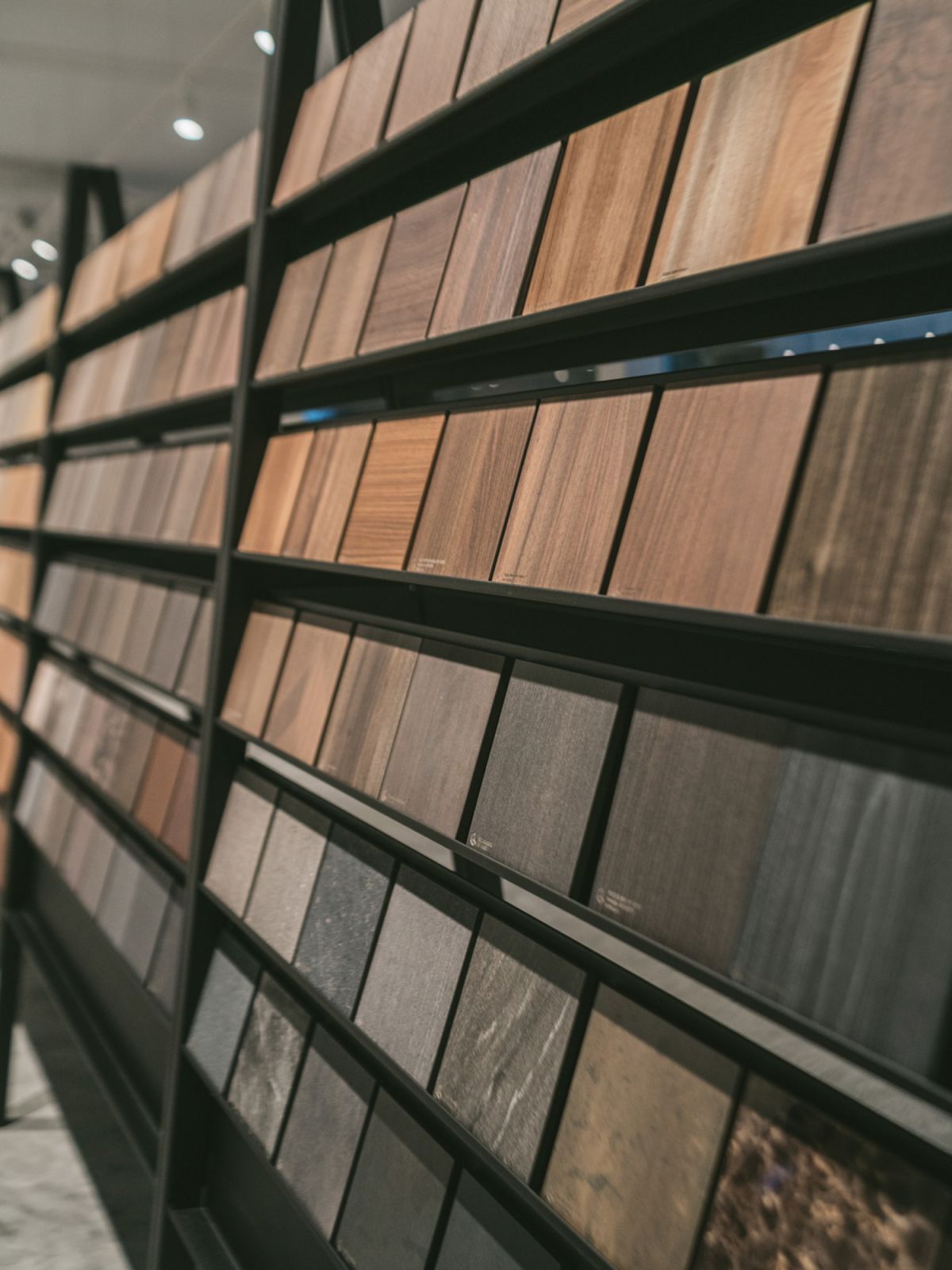 An extensive collection of Lamitak laminates is neatly displayed for ease of browsing