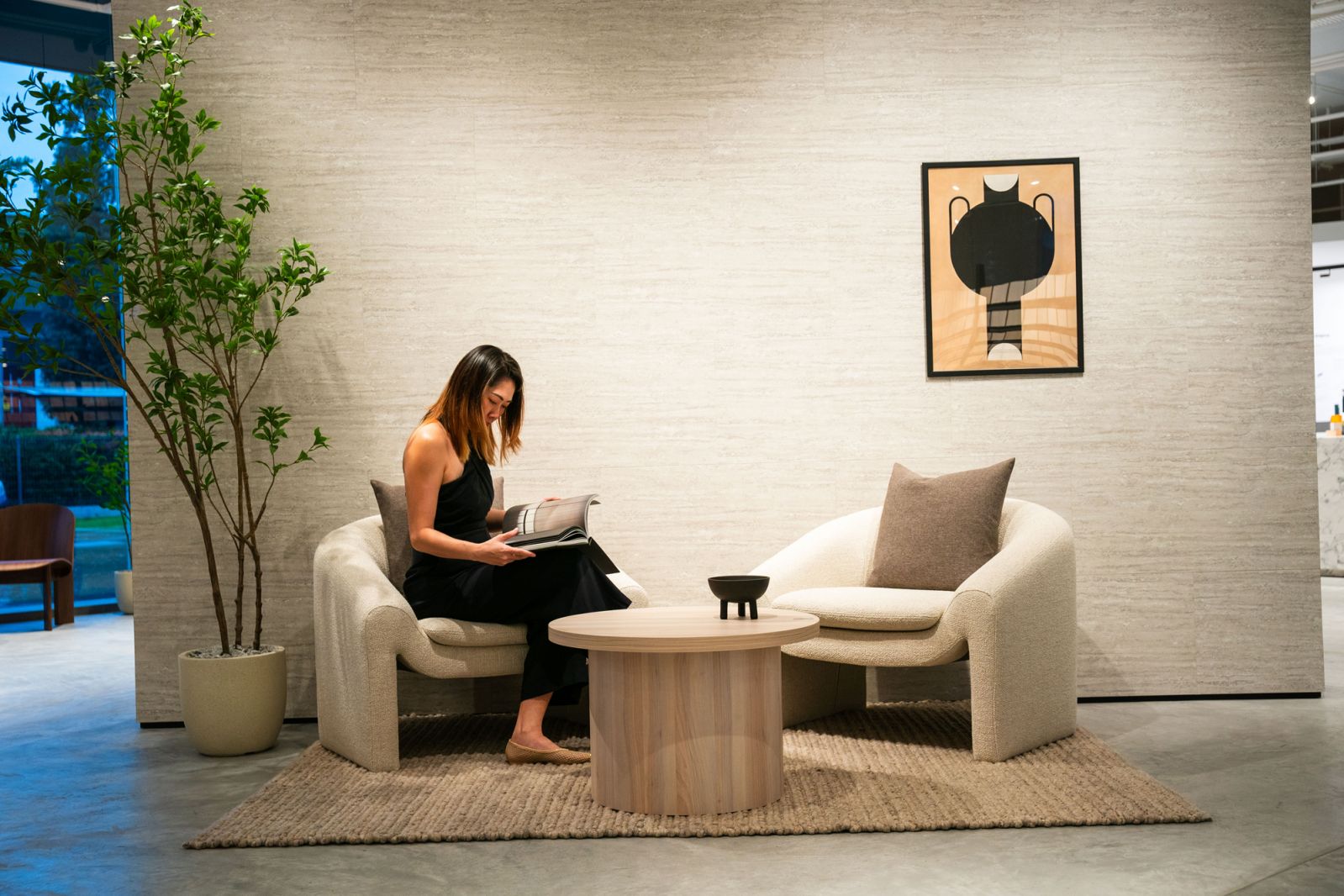 A comfortable corner of the showroom