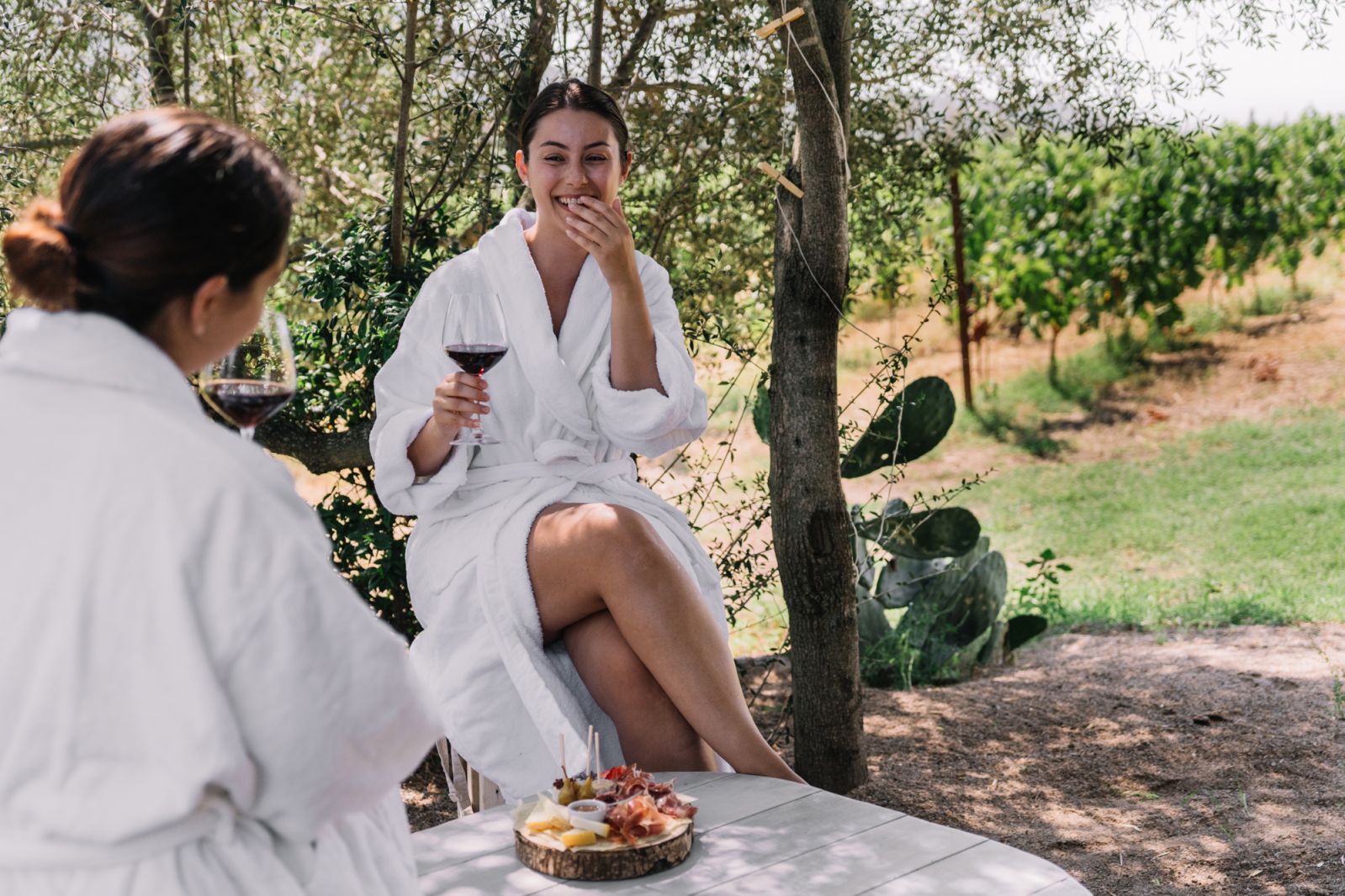 The relaxing setup after the wine spa