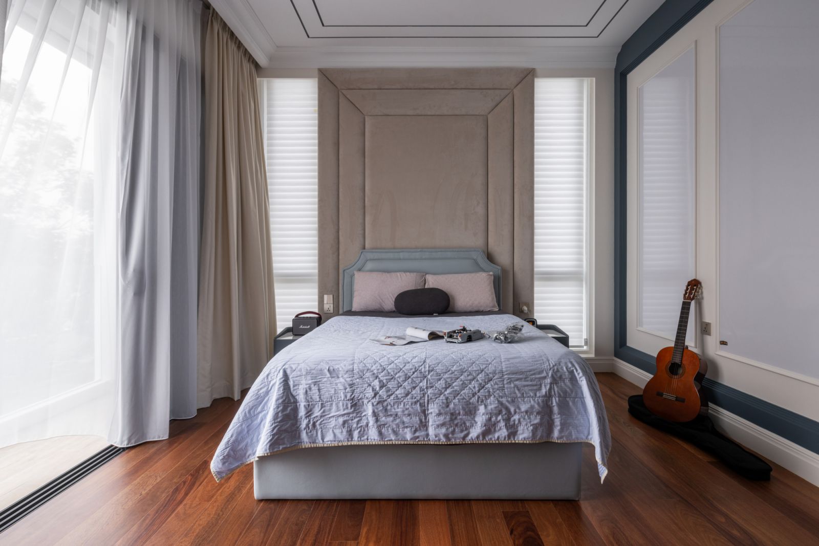 Personalised bedroom designed for one of the four children, featuring thoughtful storage solutions, a custom colour scheme, and a dedicated workspace that reflects their individuality