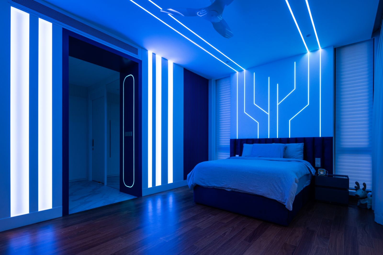 The second son’s bedroom is a high-tech personal sanctuary