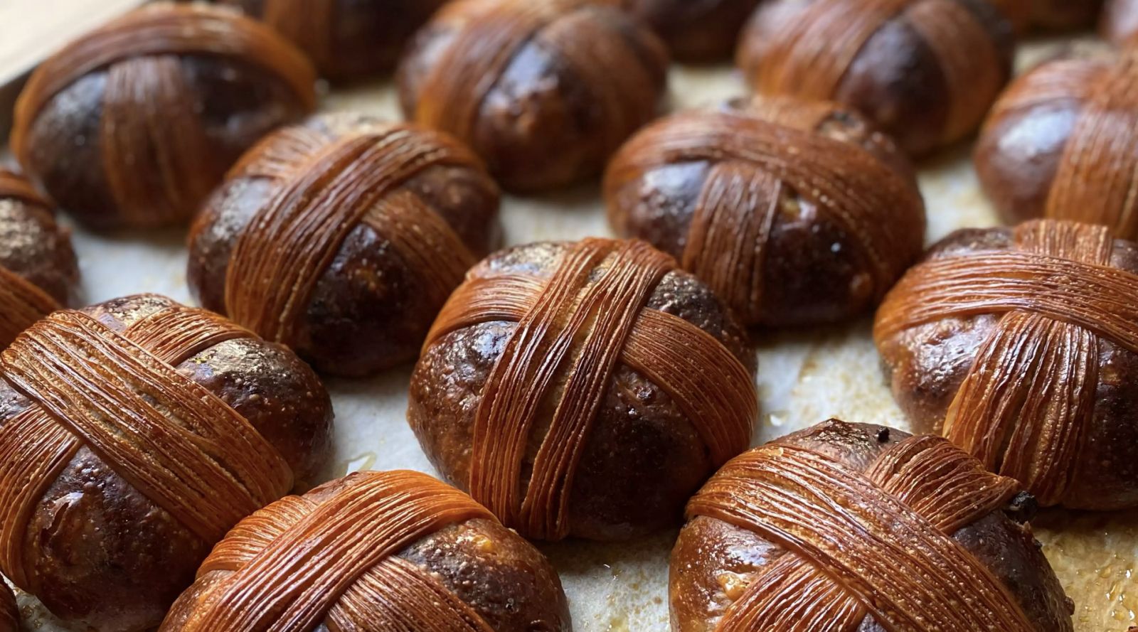 Pophams' signature croissant hot cross buns, a seasonal treat in the popular London based bakery (Image: Pophams)