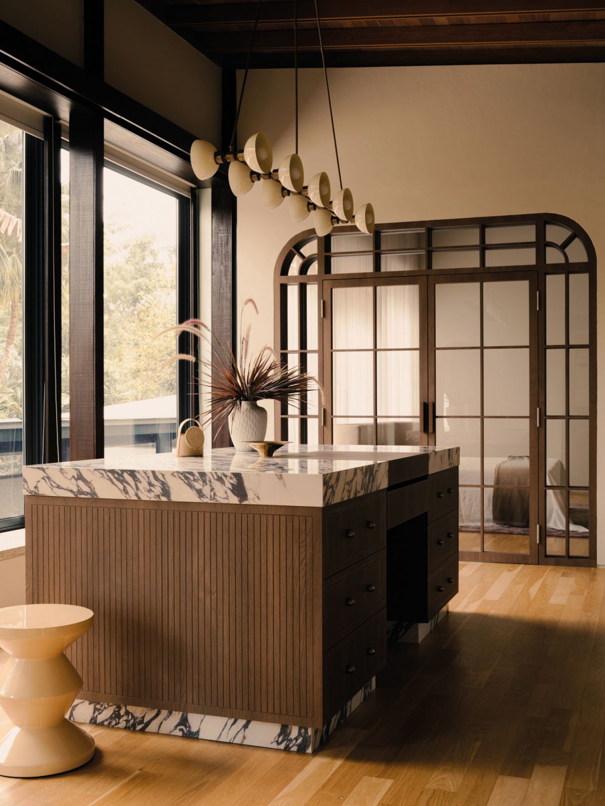 The sun-drenched kitchen of the Leong-designed modern tropical landed property House CC (Photo: Marcus L Photography)