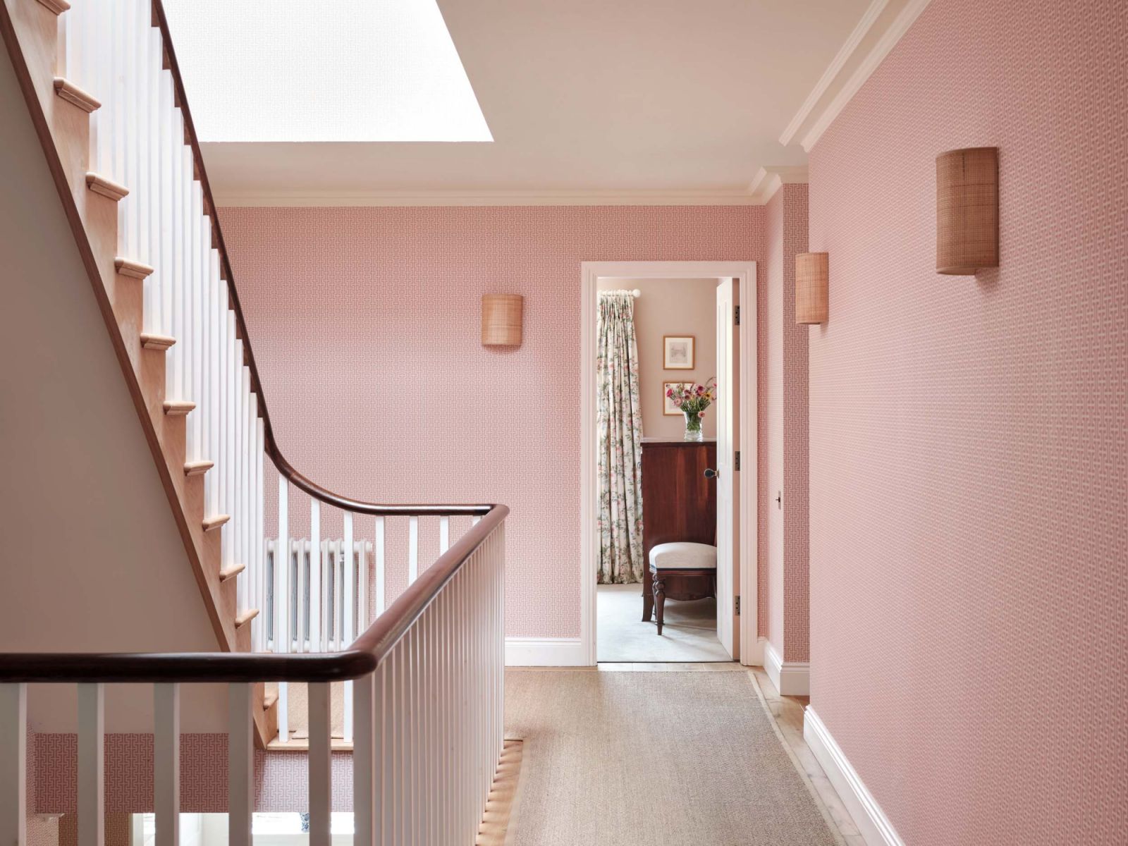 The hallway in this St Albans, England family home designed by Lucinda Sanford