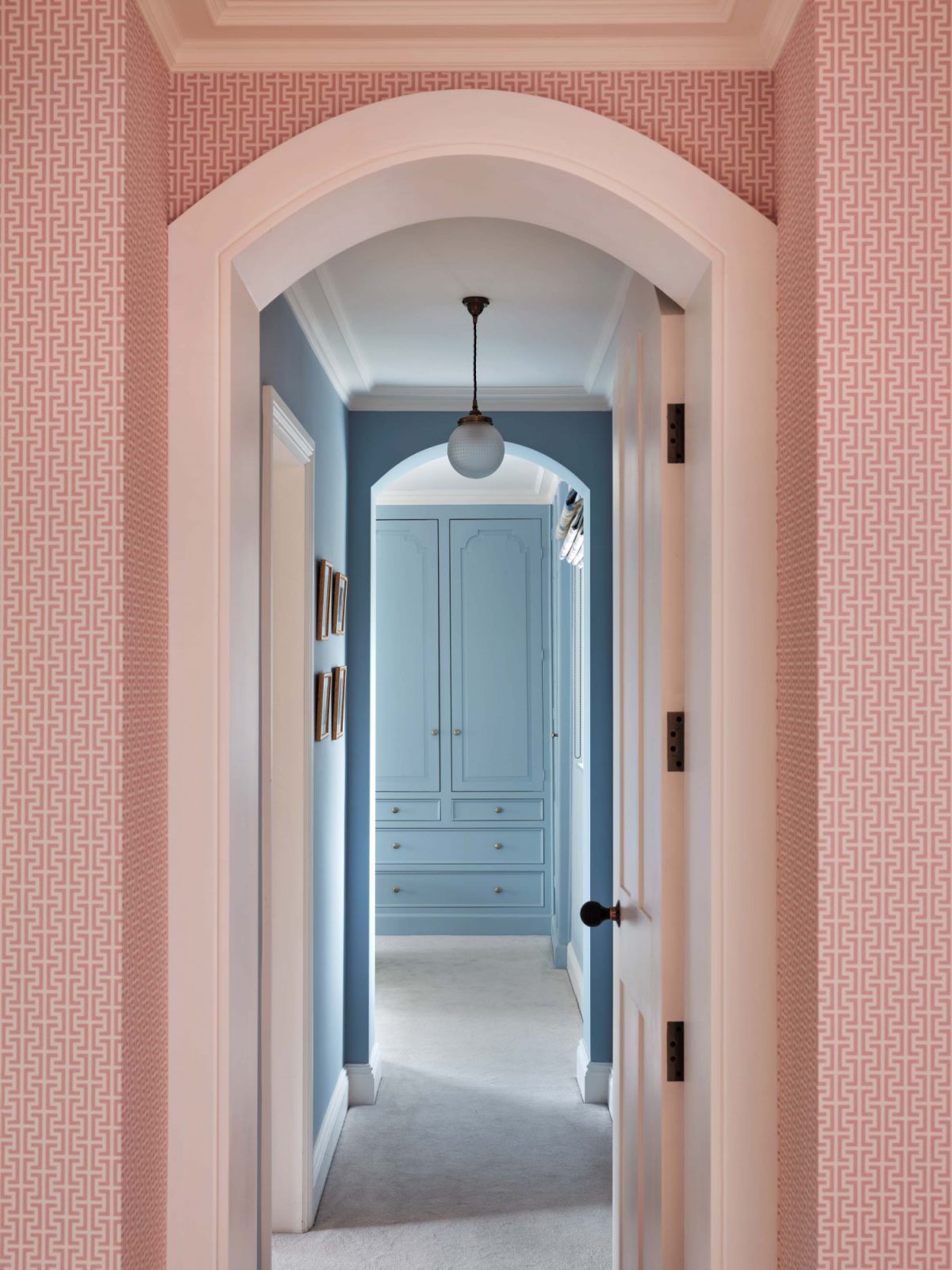 The hallway in a St Albans, England family home designed by Lucinda Sanford