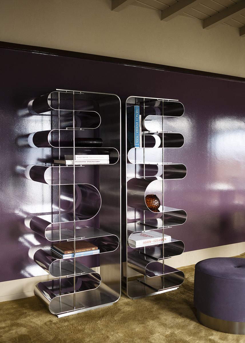 The sinuous Dune bookcase from Baxter feels both nostalgic and modern
