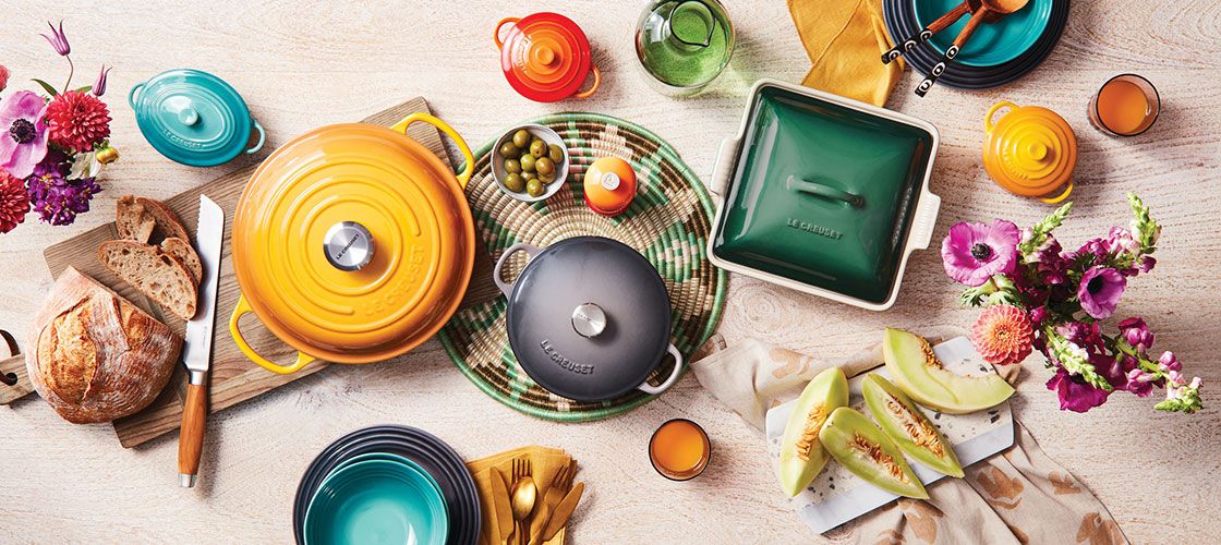 Le Creuset offers a wide range of colours, ranging from vibrant reds, oranges and yellows to soothing blues and elegant neutrals (Photo: Le Creuset)