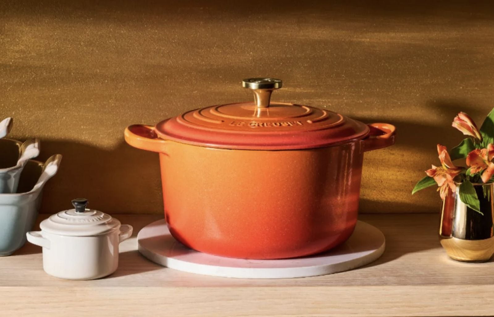 Le Creuset launched Flamme Dorée collection for their 100th anniversary (Photo: Le Creuset)