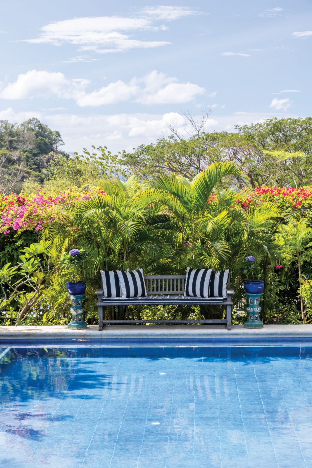 The pool inside the home