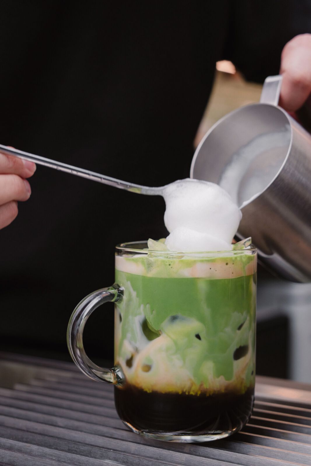 Iced Dirty Matcha Latte