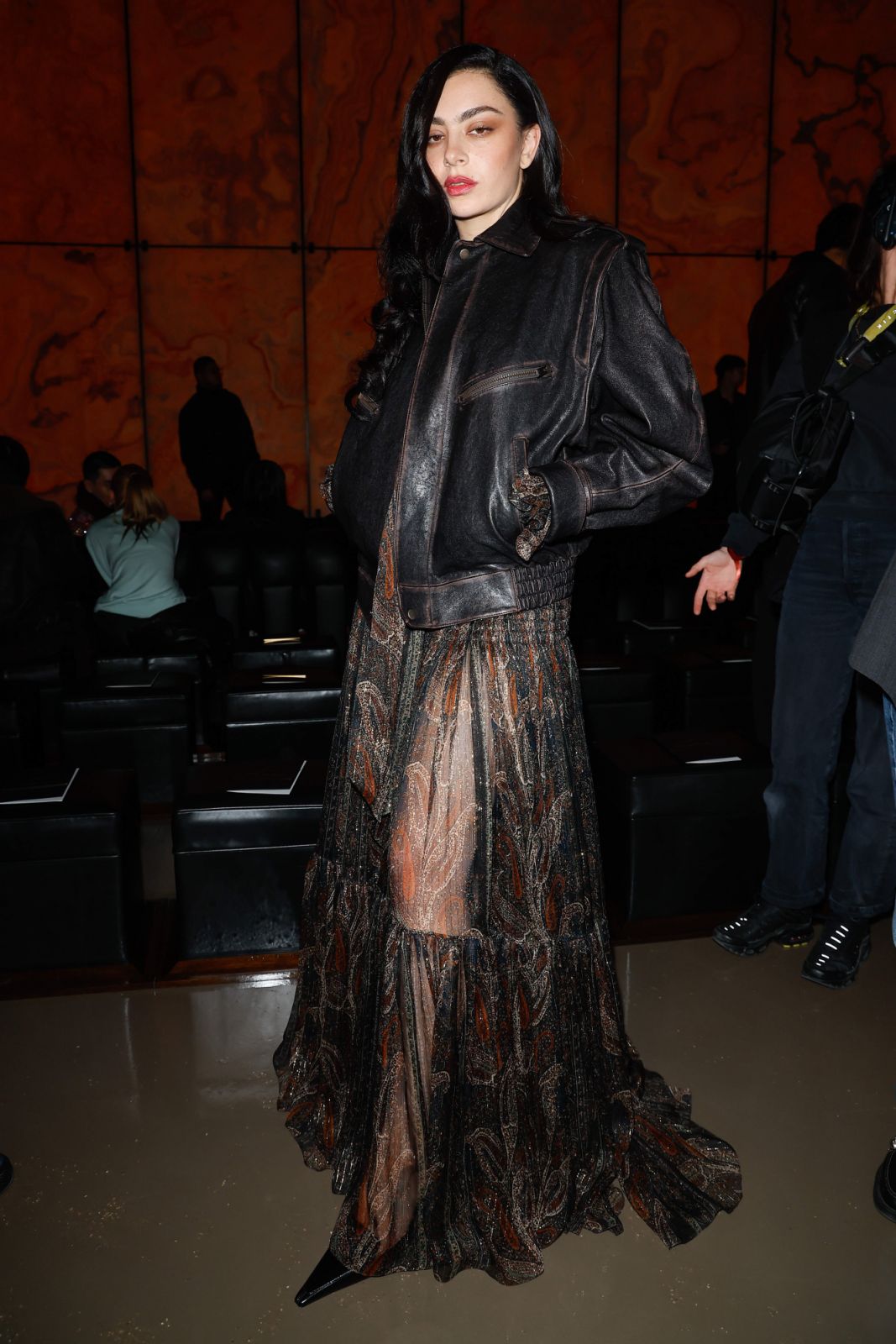 Charli XCX at the Saint Laurent Fall RTW 2025 fashion show as part of Paris Fashion Week on March 11, 2025 in Paris, France. (Photo by Aitor Rosas Sune/WWD via Getty Images)