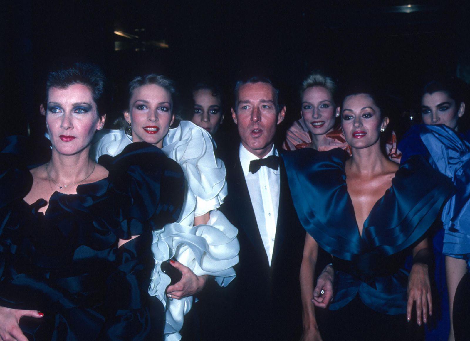 American designer Halston and the "Halstonettes" attend Ninth Annual Diana Vreeland Costume Exhibit at the Metropolitan Museum of Art in New York City, 1980 (Photo: Ron Galella/Ron Galella Collection via Getty Images)
