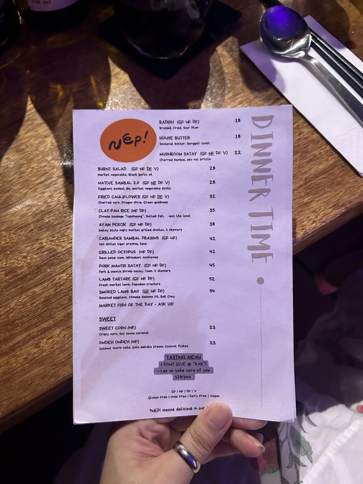 Their small but mighty menu that adapts to the seasons