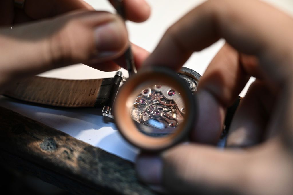 ISTANBUL, TURKIYE - JANUARY 02: Aydin Aydinoglu, who moved with his family from the city of Pristina in Kosovo to the Samatya neighborhood in the Fatih district of Istanbul in 1963, continues the 110-year-old family tradition of watchmaking as the third generation in Istanbul, Turkiye on January 02, 2025. (Photo by Elif Ozturk/Anadolu via Getty Images)