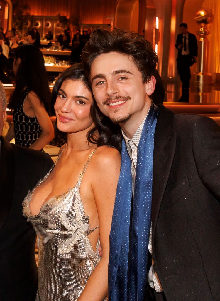 Kylie Jenner, Timothée Chalamet during the 82nd Annual Golden Globes held at The Beverly Hilton on January 05, 2025 in Beverly Hills, California. (Photo by /Penske Media via Getty Images)