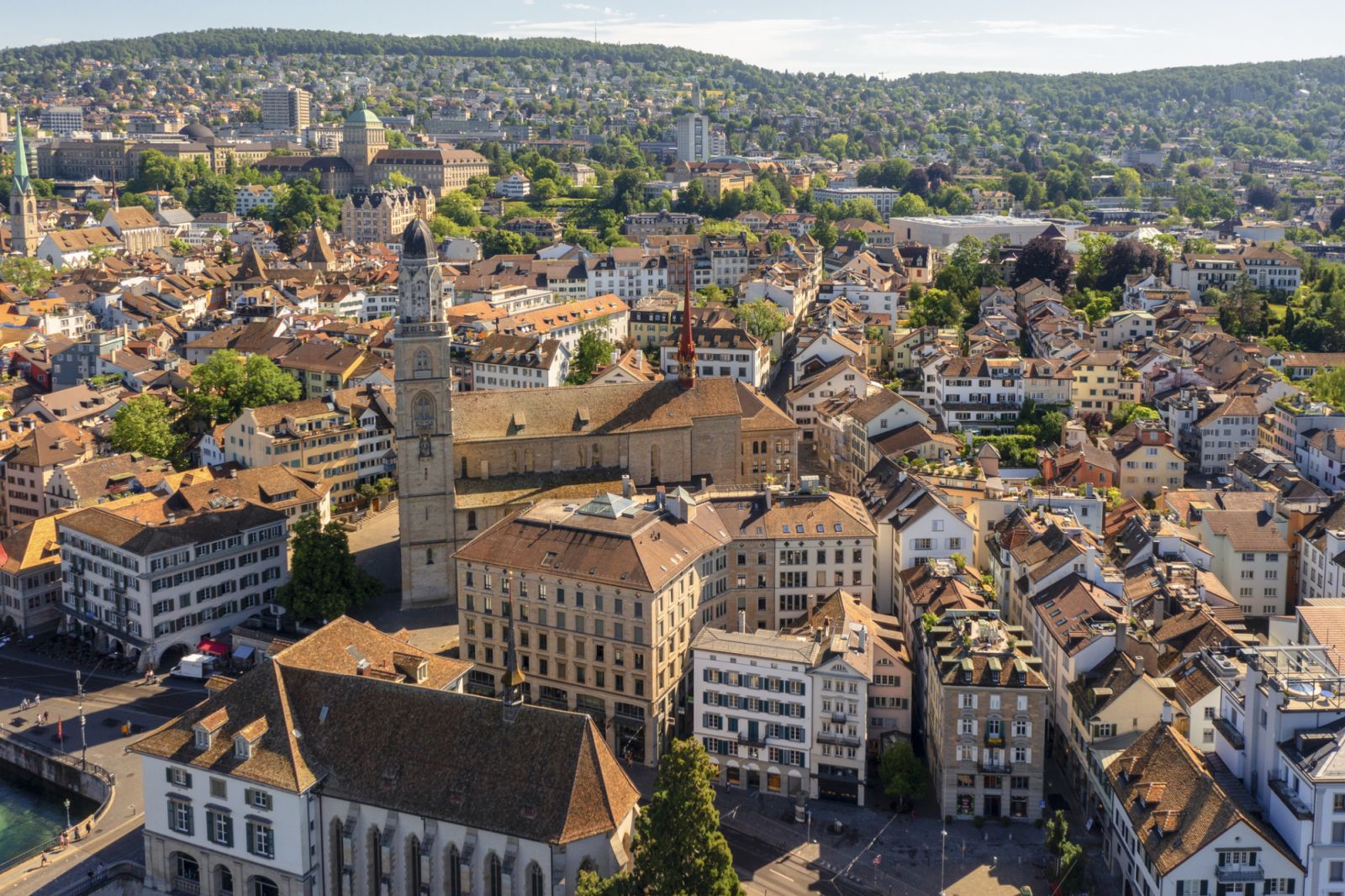 Aerial view of downtown Zurich, Switzerland