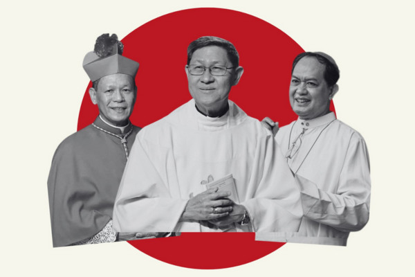 The eyes of Filipino Catholics are turned toward Rome for the papal conclave, where three of their own will help shape the next era of the papacy (Photo: CBCP News; Stylised by Syrah Inocencio)
