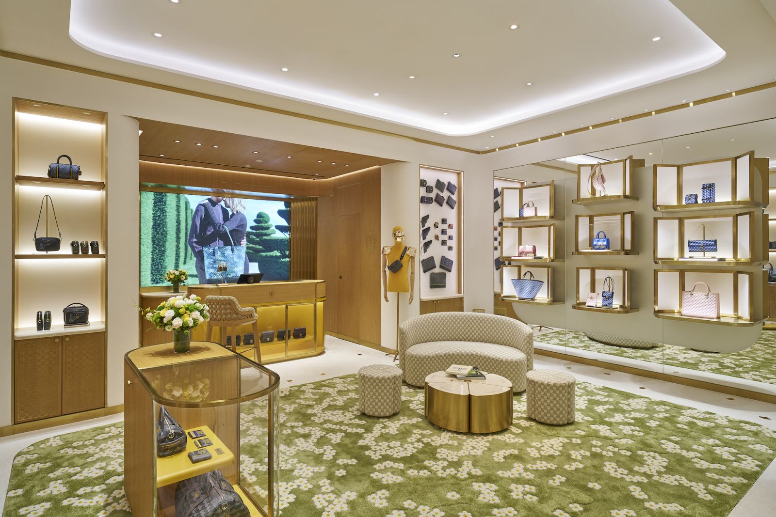 Designed by architect Jean de Gastines, the Suria KLCC store blends Parisian apartment aesthetics with garden-inspired elements and art deco flourishes