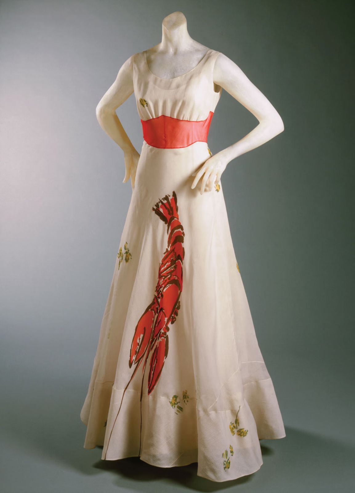 The Lobster Dress designed by Elsa Schiaparelli and Salvador Dalí (Photo: Philadelphia Museum of Art)