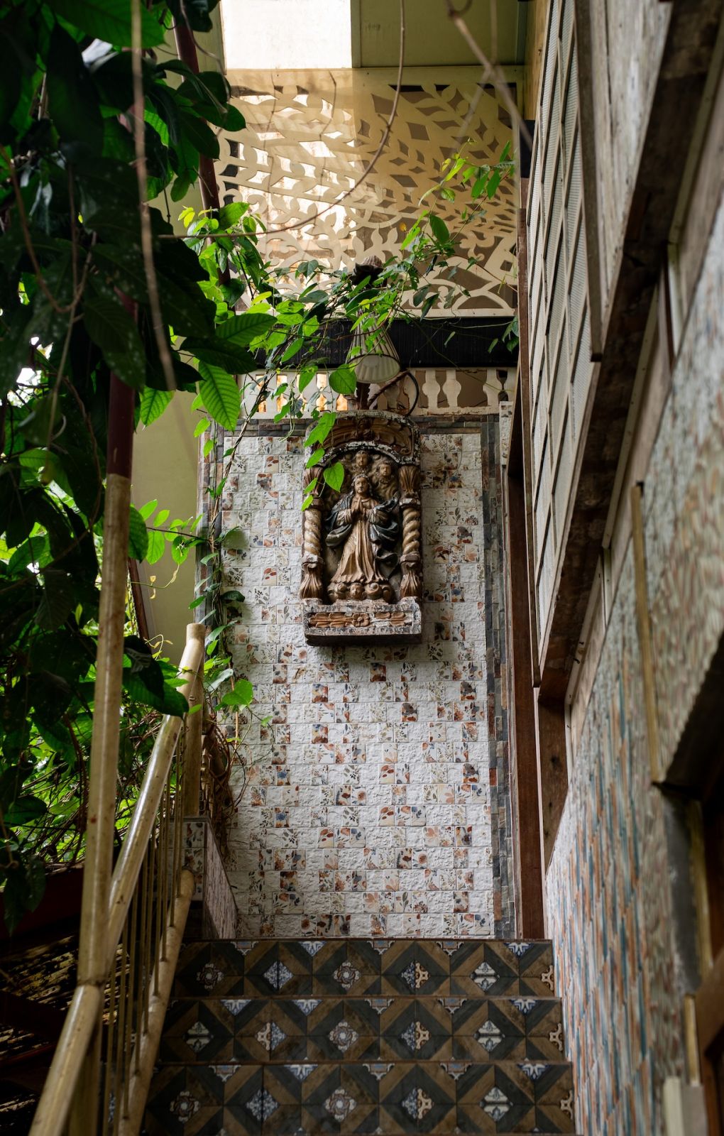 The stairs leading up to the guest house in Patis Tesoro's Laguna home