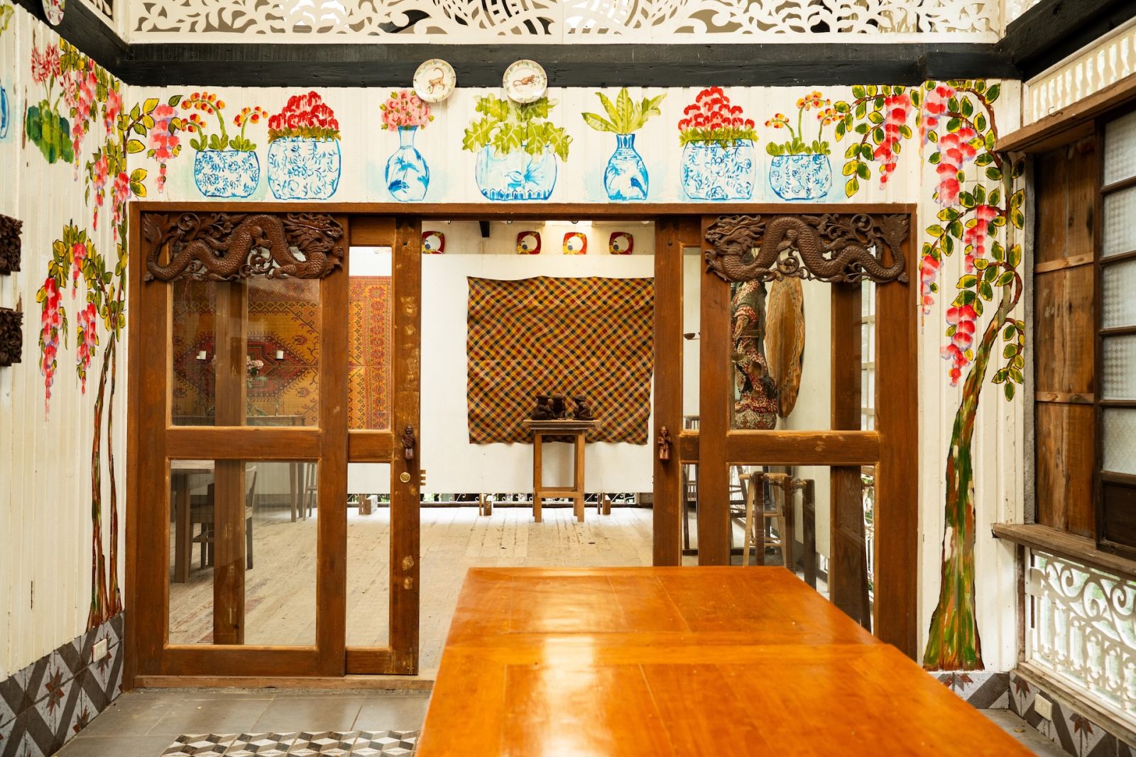 Exploring the living room in the guest area of Patis Tesoro's Laguna home