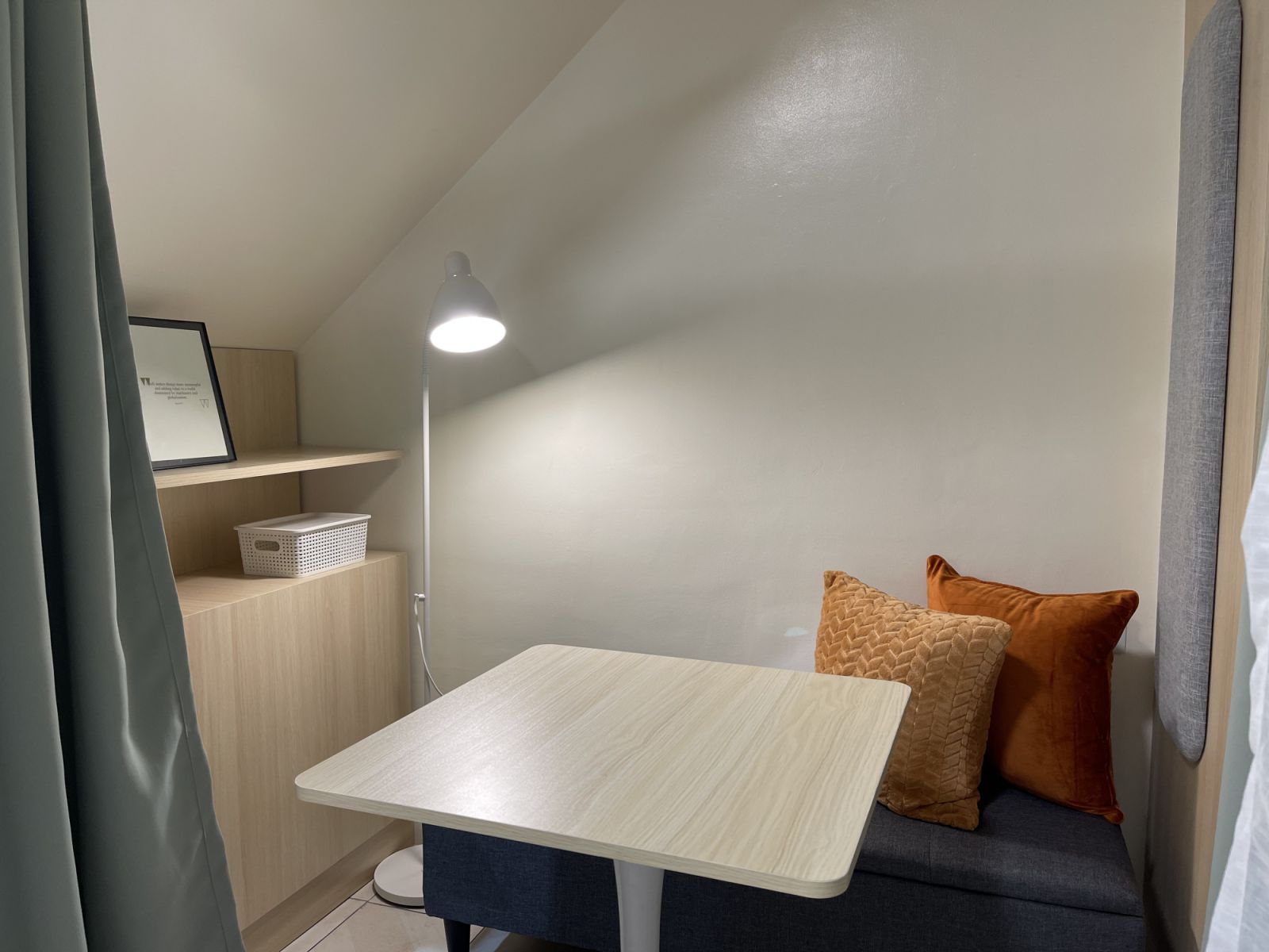 The Positive Action Foundation Philippines Inc. (PAFPI)’s testing and recuperating areas were integrated by Benilde interior design students with acoustic padding, seats, desks, shelves, and curtain screens to uphold selected privacy with functionality during confidential conversations