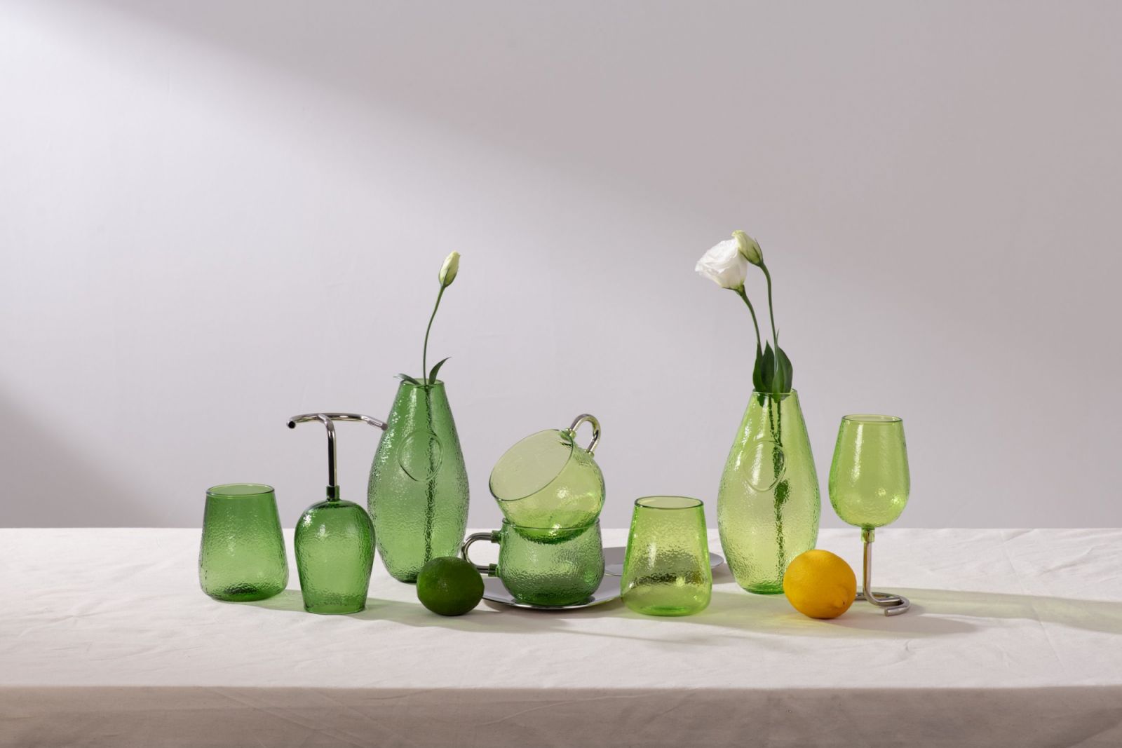 Slowly Rising Glassware by Tickle Quo, perfect for any summer tablescape