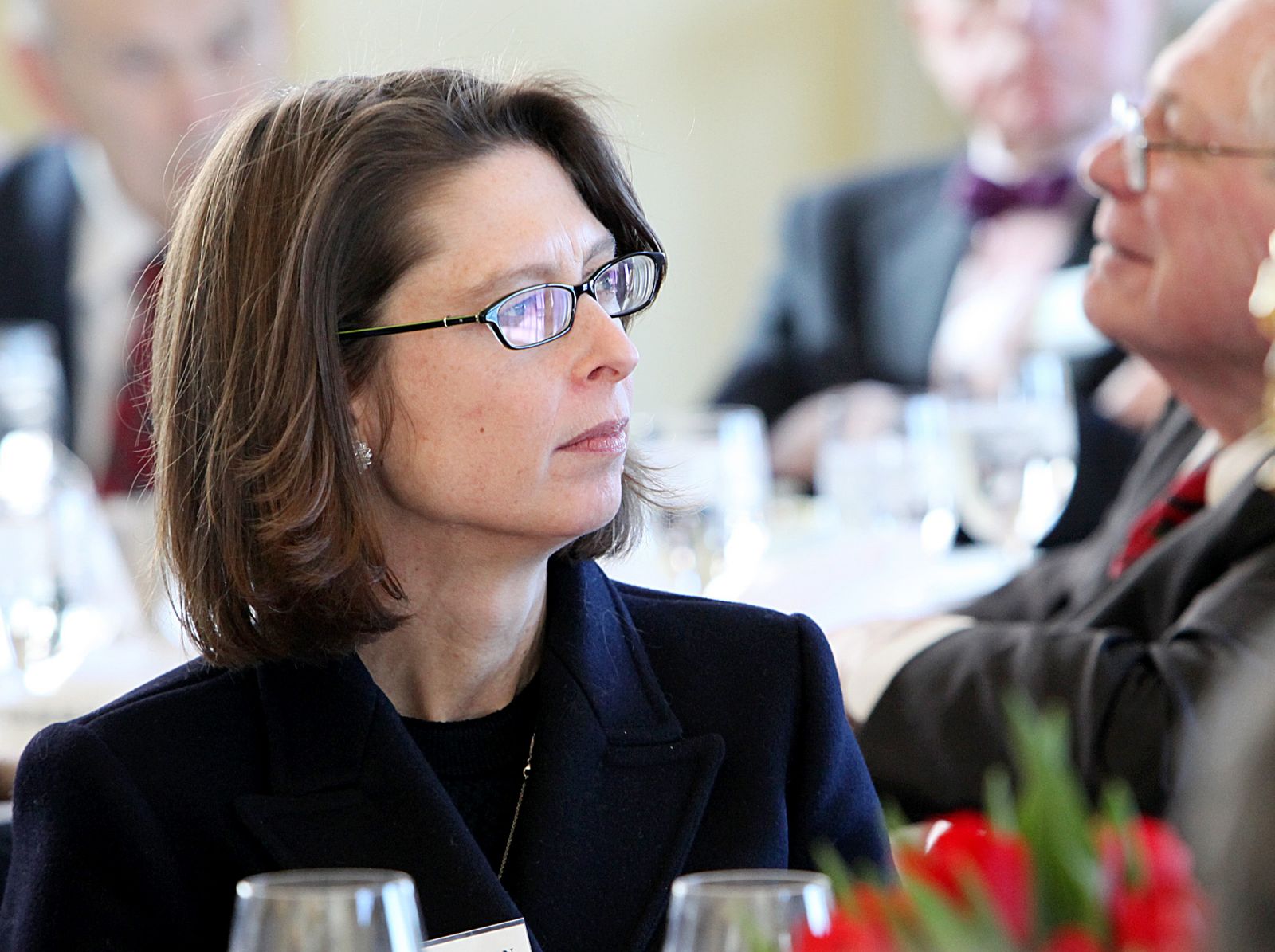 (021011 Boston, MA) Abigail Johnson listens to a speaker at the Boston College Chief Executives' Club of Boston luncheon, Thursday, February 10, 2011. Staff photo by Angela Rowlings. (Photo:Getty Images)