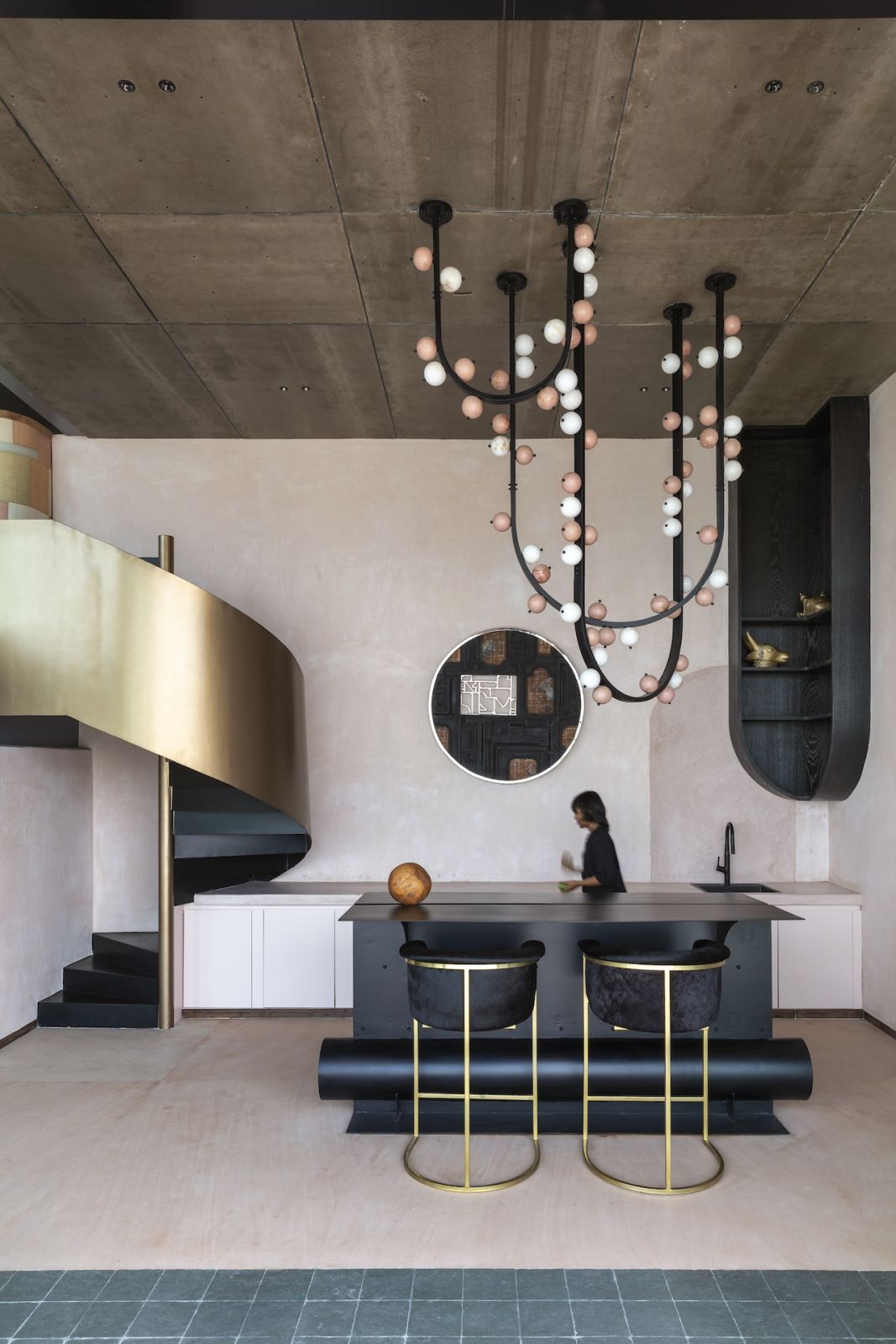 The dynamic textures and colours bringing this living space to life in Hyderabad, India