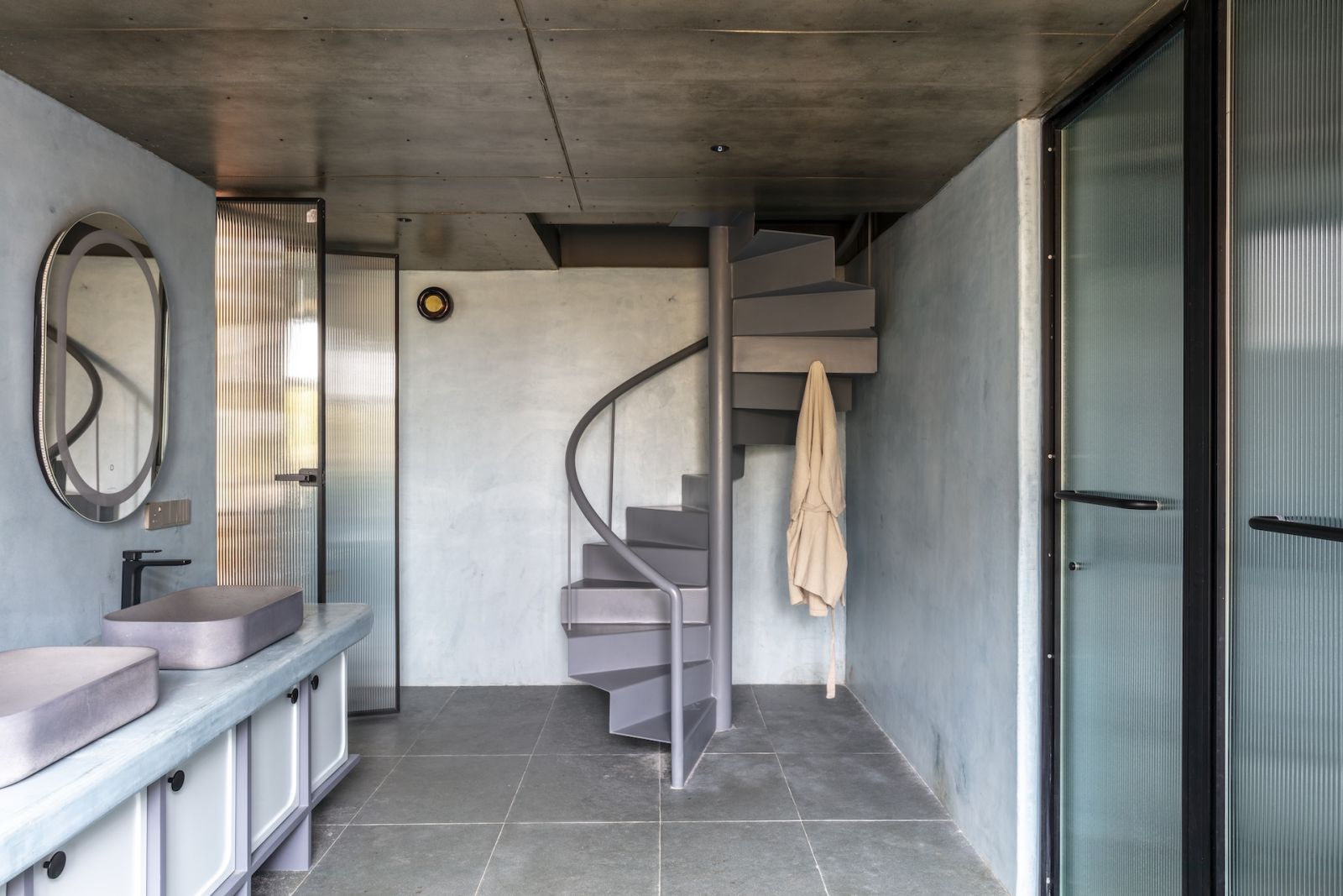 A bathroom in a summer home in Hyderabad, India