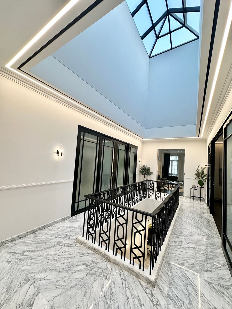 The skylights brings natural light inside the landed home
