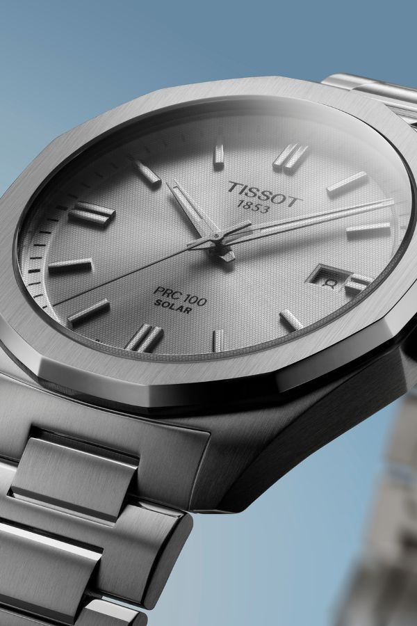 Tissot PRC 100 Solar with sunray silver dial
