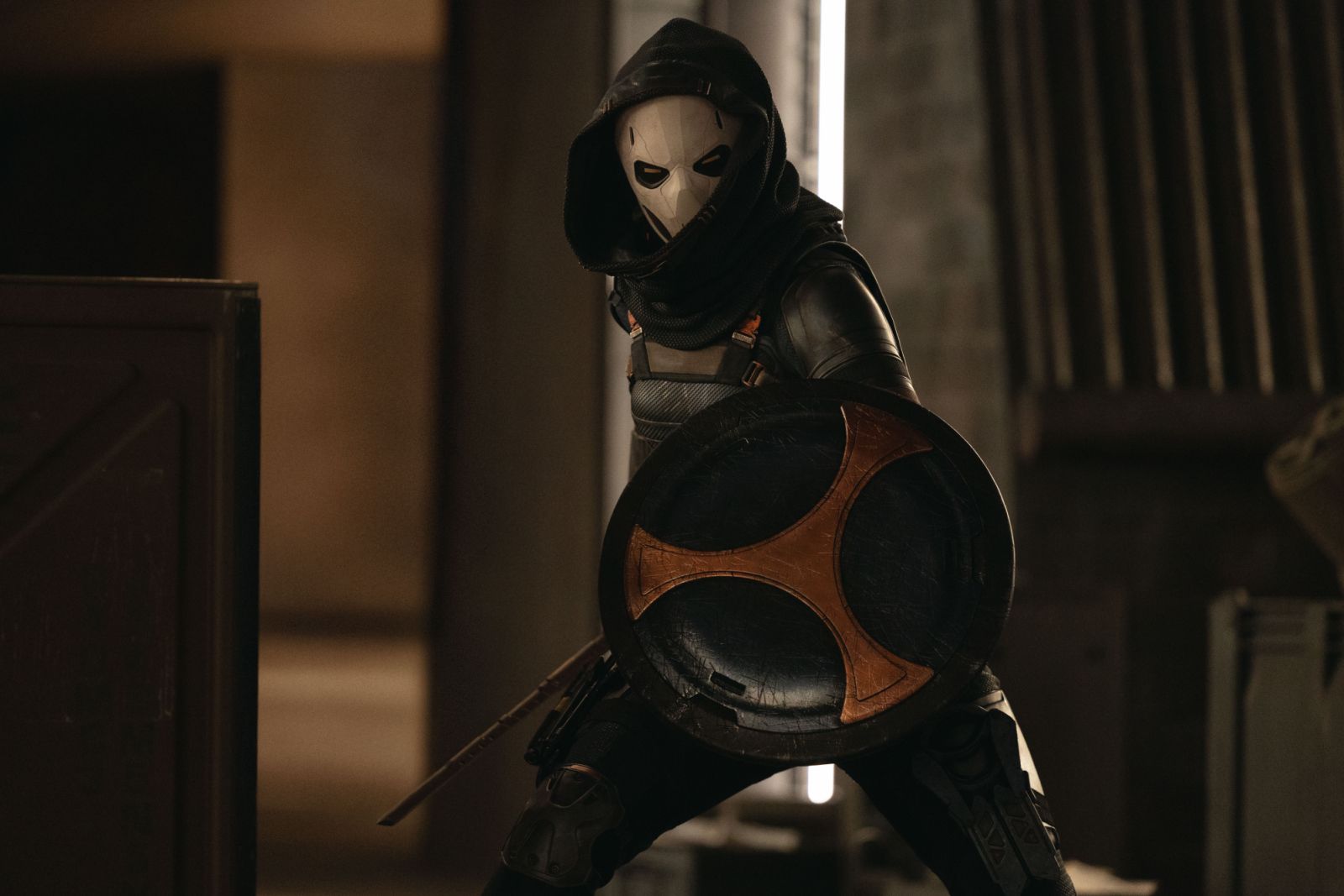 Taskmaster (Olga Kurylenko) in Marvel Studios' THUNDERBOLTS*. Photo by Chuck Zlotnick. © 2025 MARVEL.
