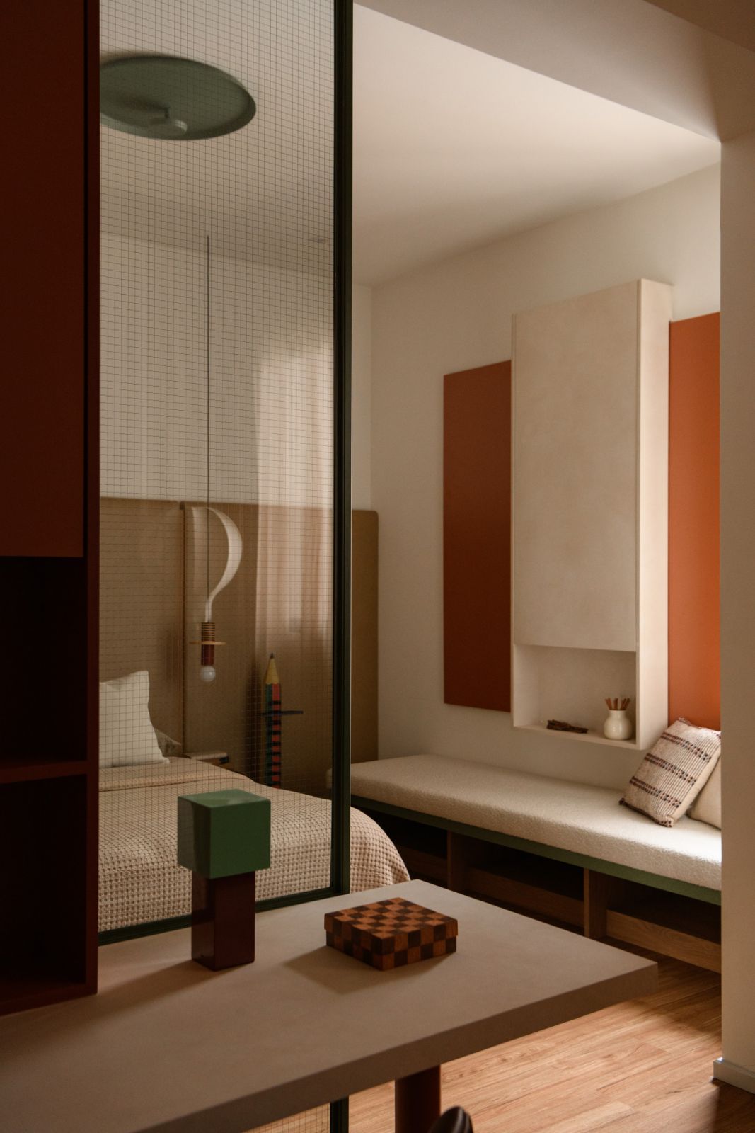 The minimal palette focuses attention on refined details and material quality, reflecting the ceramic artist homeowner’s appreciation for craft in this meticulously renovated Puchong terrace house