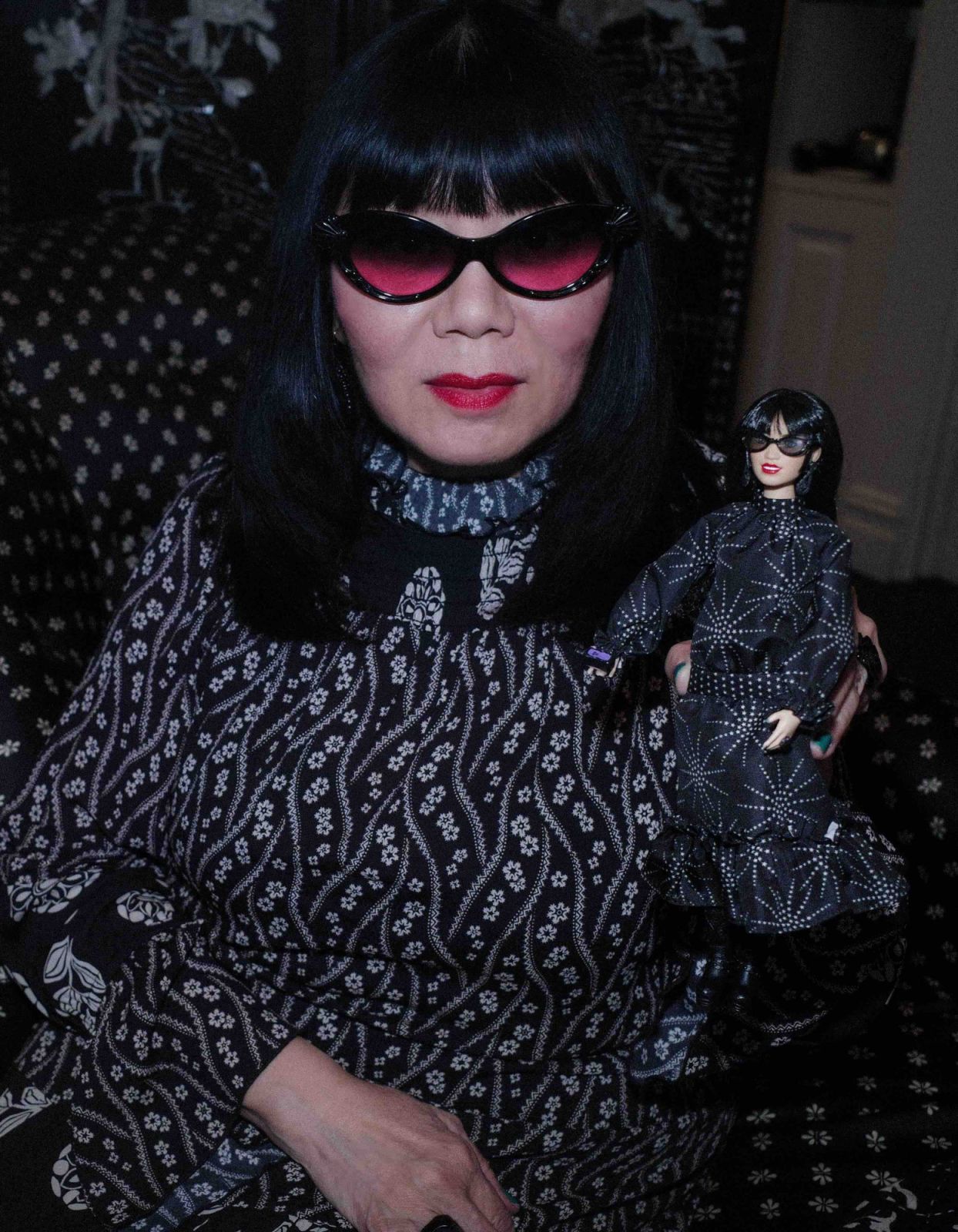 Fashion designer Anna Sui with the new Barbie, created in her likeness (Photo: courtesy of Mattel)