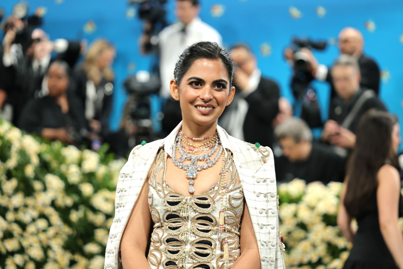 NEW YORK, NEW YORK - MAY 05: Isha M. Ambani attends the 2025 Met Gala Celebrating "Superfine: Tailoring Black Style" at Metropolitan Museum of Art on May 05, 2025 in New York City. (Photo by Dia Dipasupil/Getty Images)