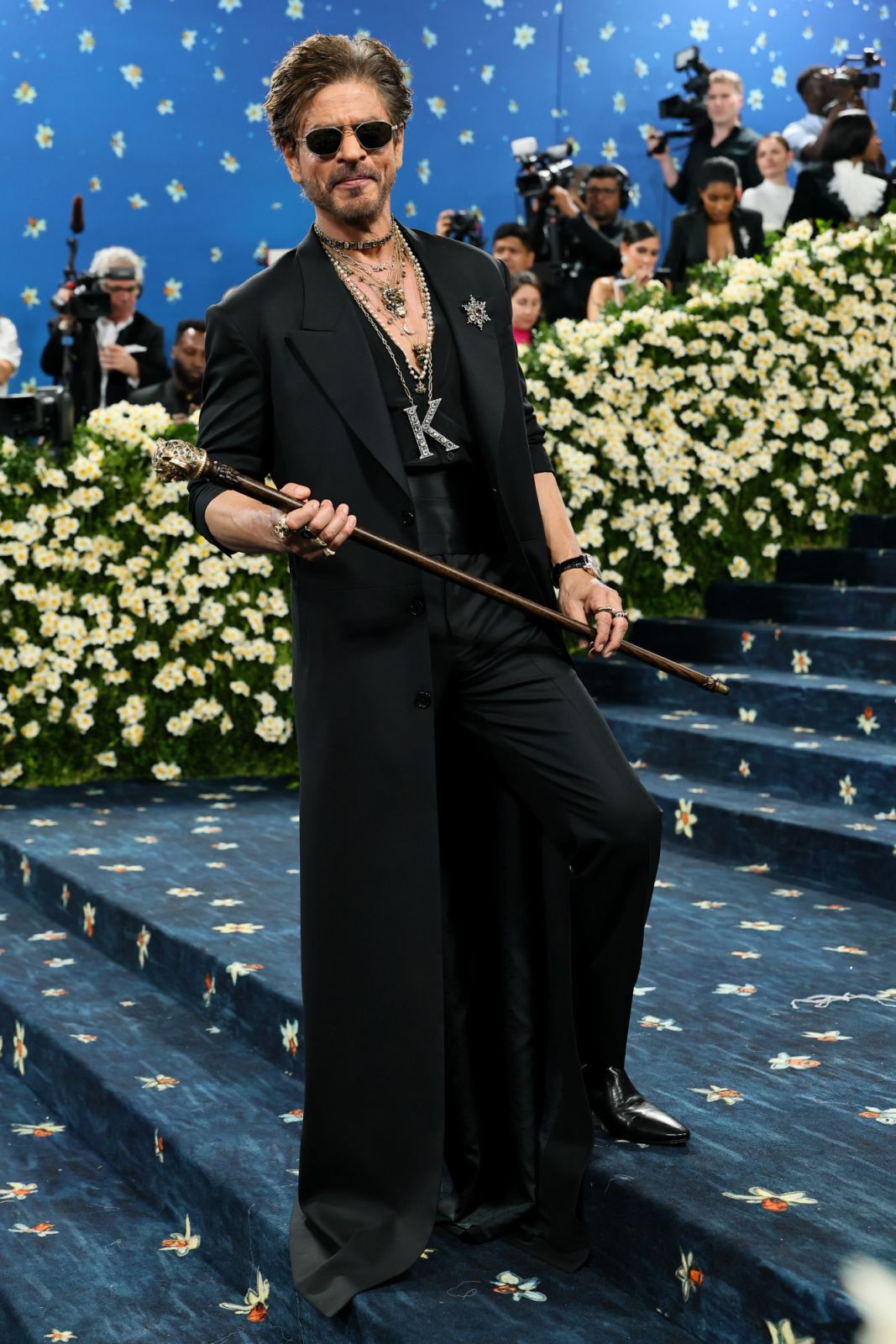 NEW YORK, NEW YORK - MAY 05: Shah Rukh Khan attends the 2025 Met Gala Celebrating "Superfine: Tailoring Black Style" at Metropolitan Museum of Art on May 05, 2025 in New York City. (Photo by Theo Wargo/FilmMagic)