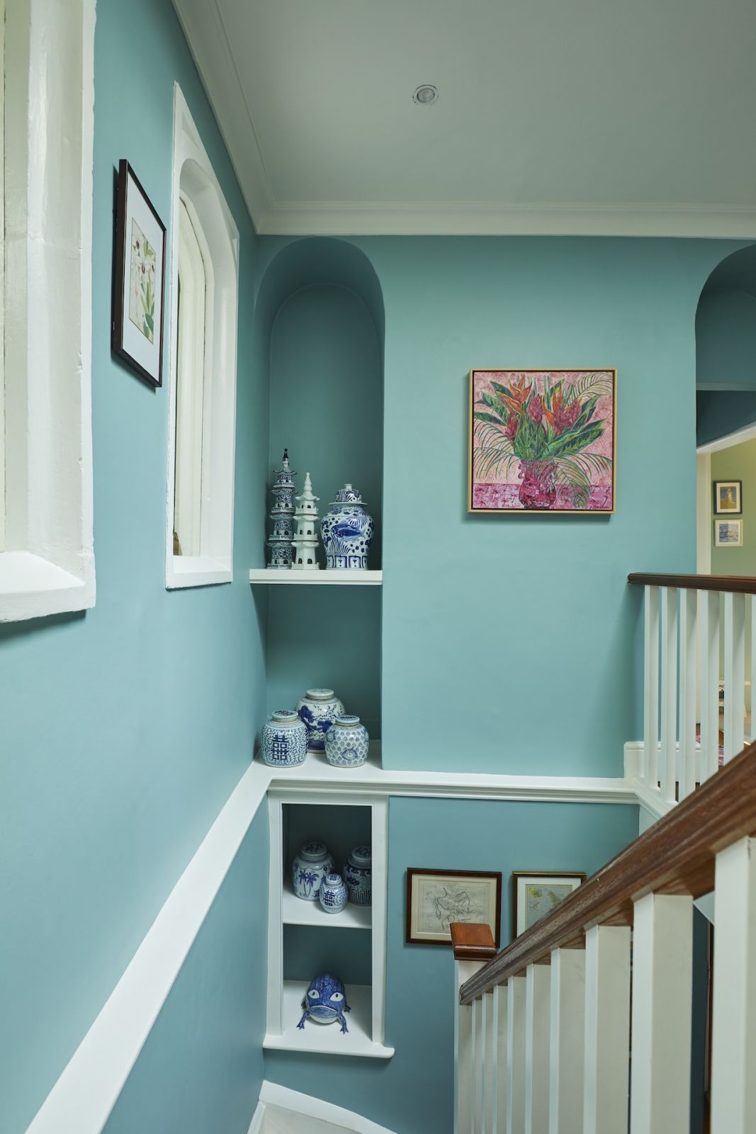 Soothing shades of blue can be found at Kate Sbuttoni's home