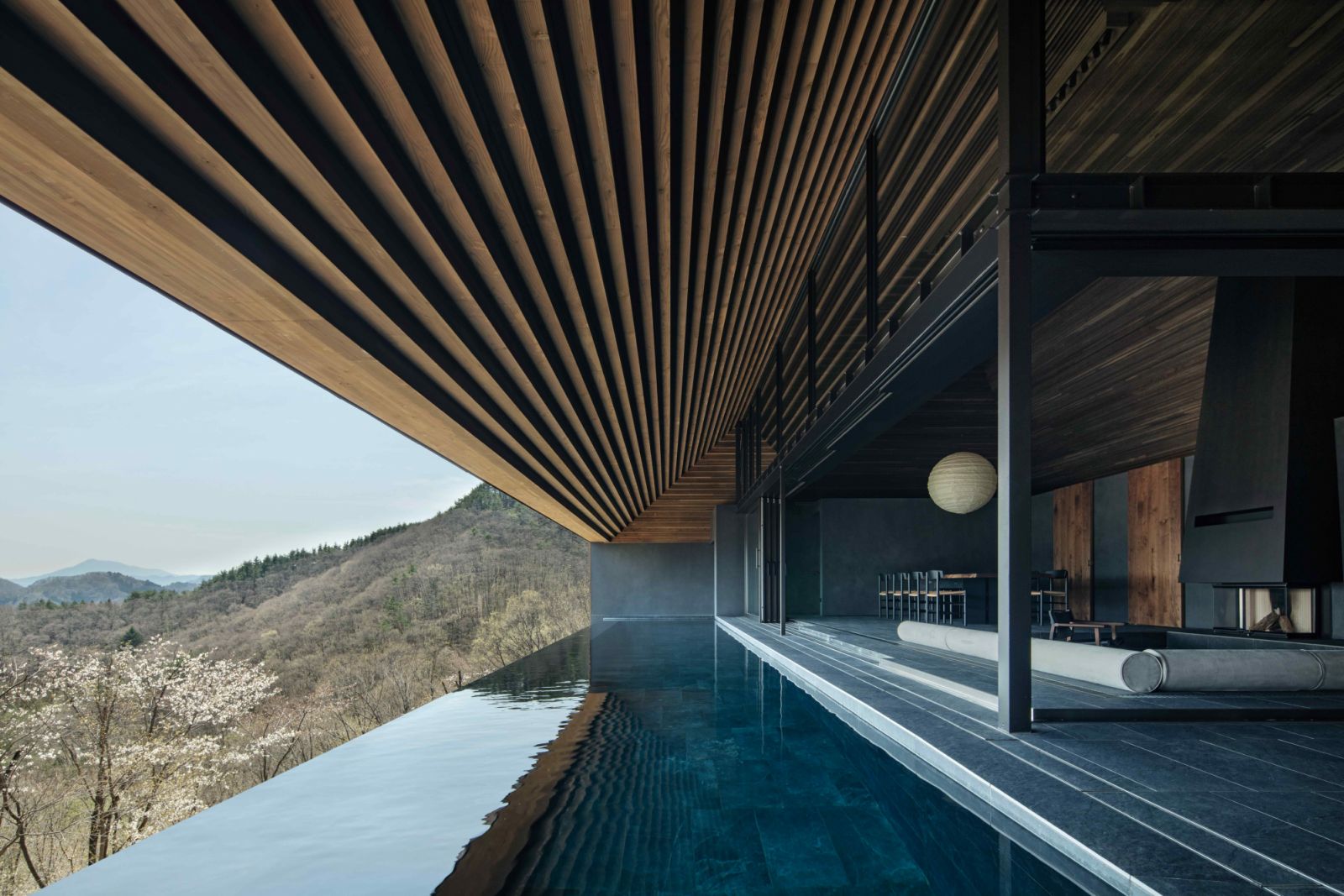 A 15-metre infinity pool envelops the living area