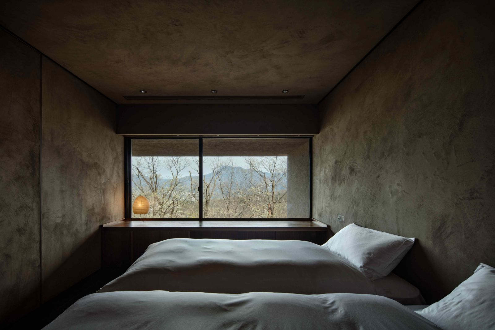 Framed views from the wabi-sabi bedrooms