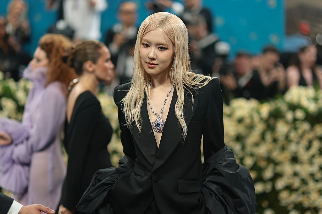 NEW YORK, NEW YORK - MAY 05: Rosé attends the 2025 Met Gala Celebrating "Superfine: Tailoring Black Style" at Metropolitan Museum of Art on May 05, 2025 in New York City. (Photo by Dimitrios Kambouris/Getty Images for The Met Museum/Vogue)