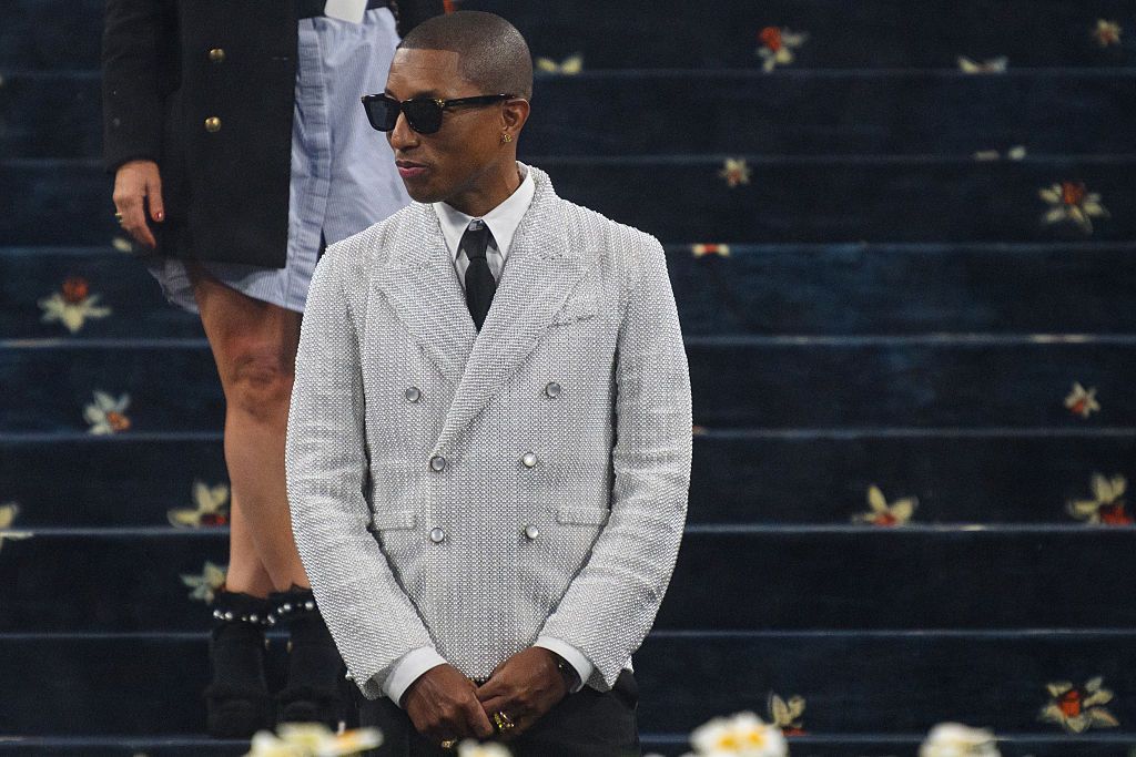 NEW YORK, NEW YORK - MAY 05: Pharrell Williams attends the 2025 Met Gala Celebrating "Superfine: Tailoring Black Style" at Metropolitan Museum of Art on May 05, 2025 in New York City. (Photo by Alexi Rosenfeld/GC Images )